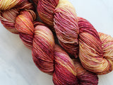 FOREST FLOOR Hand-Dyed Yarn on Sparkly Merino Sock - Purple Lamb