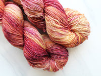 FOREST FLOOR Hand-Dyed Yarn on Sparkly Merino Sock - Purple Lamb