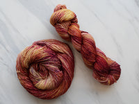 FOREST FLOOR Hand-Dyed Yarn on Sparkly Merino Sock - Purple Lamb
