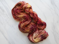 FOREST FLOOR Hand-Dyed Yarn on Sparkly Merino Sock - Purple Lamb
