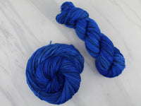 FREEDOM BLUE Indie-Dyed Yarn on Stained Glass Sock - in solidarity with Ukraine - Purple Lamb