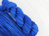 FREEDOM BLUE Indie-Dyed Yarn on Stained Glass Sock - in solidarity with Ukraine - Purple Lamb