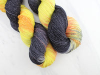 HONEY BEE Hand-Dyed Yarn on Sparkly Merino Sock - Purple Lamb