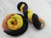 HONEY BEE Hand-Dyed Yarn on Sparkly Merino Sock - Purple Lamb