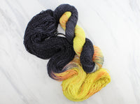 HONEY BEE Hand-Dyed Yarn on Sparkly Merino Sock - Purple Lamb