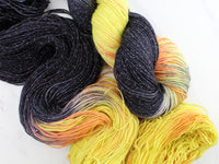 HONEY BEE Hand-Dyed Yarn on Sparkly Merino Sock - Purple Lamb