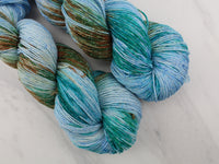HOPE BY GEORGE WATTS Indie-Dyed Yarn on Sparkly Merino Sock - Purple Lamb