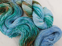 HOPE BY GEORGE WATTS Indie-Dyed Yarn on Sparkly Merino Sock - Purple Lamb