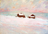 MONET'S HOUSES IN THE SNOW Art Batts to Spin and Felt