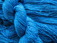 BRILLIANT BLUE on Sparkly Merino Sock-Weight Yarn - Purple Lamb