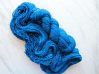BRILLIANT BLUE on Sparkly Merino Sock-Weight Yarn - Purple Lamb