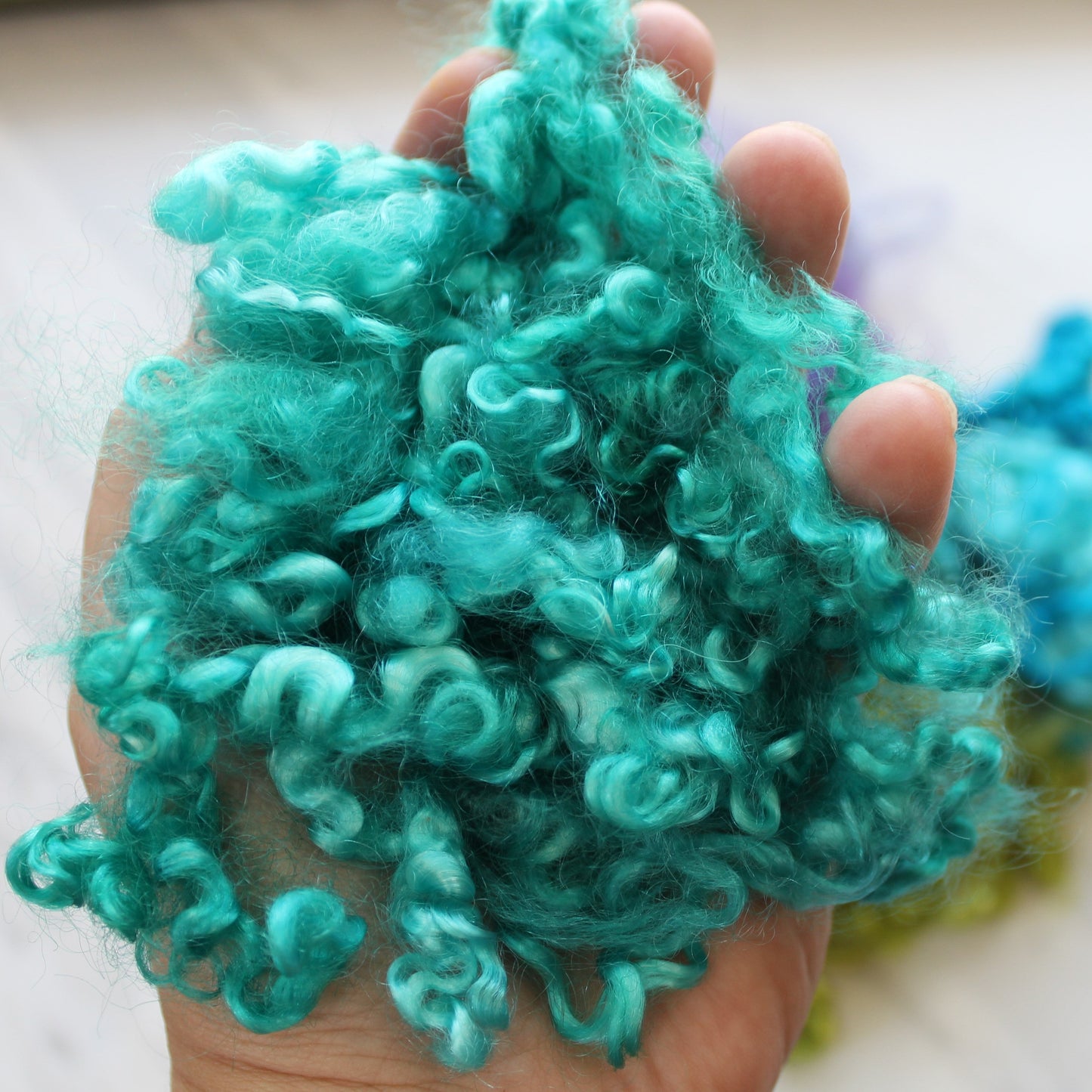 SPARKLE AND LOCKS - Kid Mohair Locks, Angelina, Sari Silk, and Mulberry Silk - Purple Lamb