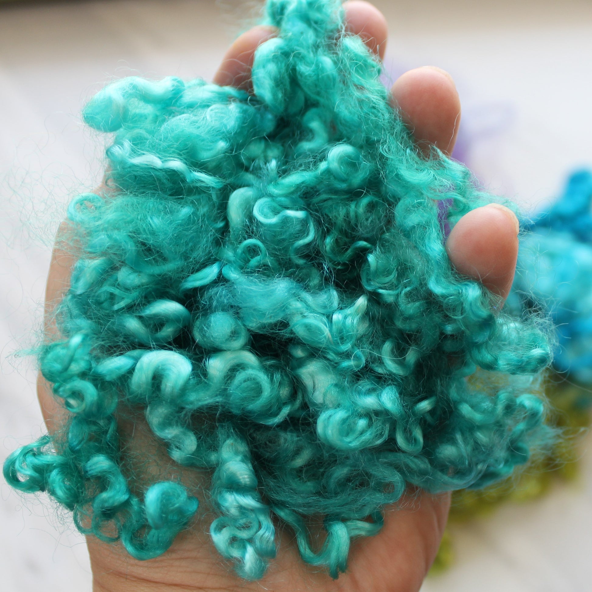 SPARKLE AND LOCKS - Kid Mohair Locks, Angelina, Sari Silk, and Mulberry Silk - Purple Lamb