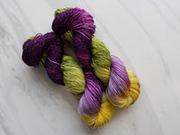 PURPLE IRIS Indie-Dyed Yarn on Sparkly Merino Sock - Purple Lamb