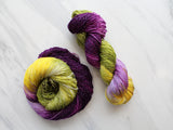 PURPLE IRIS Indie-Dyed Yarn on Sparkly Merino Sock - Purple Lamb