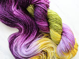 PURPLE IRIS Indie-Dyed Yarn on Sparkly Merino Sock - Purple Lamb