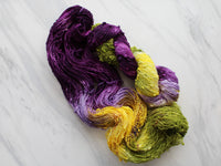 PURPLE IRIS Indie-Dyed Yarn on Squiggle Sock - Purple Lamb