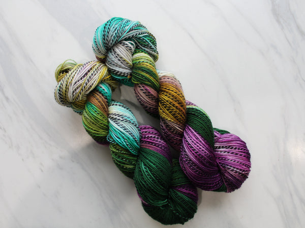 LOTHLORIEN Hand-Dyed Yarn on Stained Glass Sock - Purple Lamb