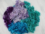 KID MOHAIR LOCKS IN Teal, Blue, Lilac, and Eggplant - Purple Lamb