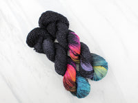 A LIGHT IN DARK PLACES Hand-Dyed Yarn on Sparkly Merino Sock - Purple Lamb