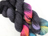 A LIGHT IN DARK PLACES Hand-Dyed Yarn on Sparkly Merino Sock - Purple Lamb