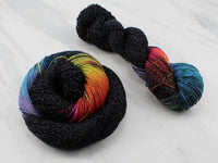 A LIGHT IN DARK PLACES Hand-Dyed Yarn on Sparkly Merino Sock - Purple Lamb