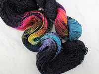 A LIGHT IN DARK PLACES Hand-Dyed Yarn on Sparkly Merino Sock - Purple Lamb