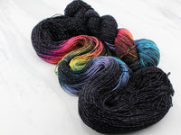 A LIGHT IN DARK PLACES Hand-Dyed Yarn on Sparkly Merino Sock - Purple Lamb