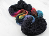 A LIGHT IN DARK PLACES Hand-Dyed Yarn on Sparkly Merino Sock - Purple Lamb