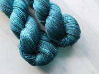ANNUNCIATION BLUE on So Silky Sock - Purple Lamb