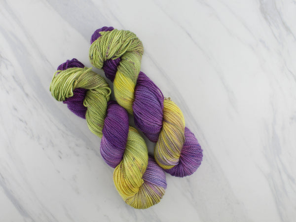 PURPLE IRIS Hand-Dyed on Buttery Soft DK - Purple Lamb