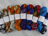 Butterfly Collection - BLUE MOON BUTTERFLY Hand-Dyed Yarn on Stained Glass Sock - Purple Lamb