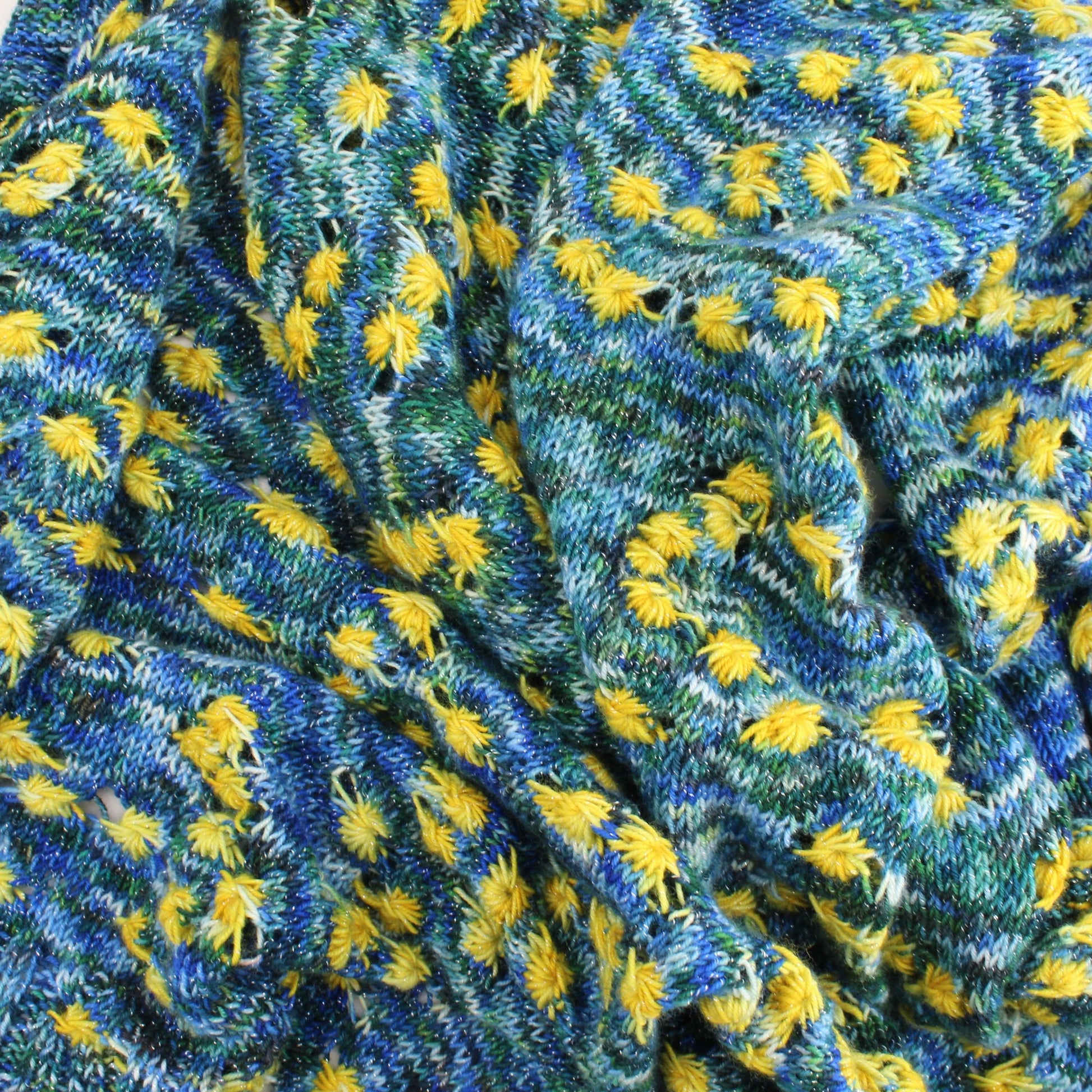 VAN GOGH'S STARRY NIGHT on Sparkly Merino Sock - Assigned Pooling Yarn - Purple Lamb