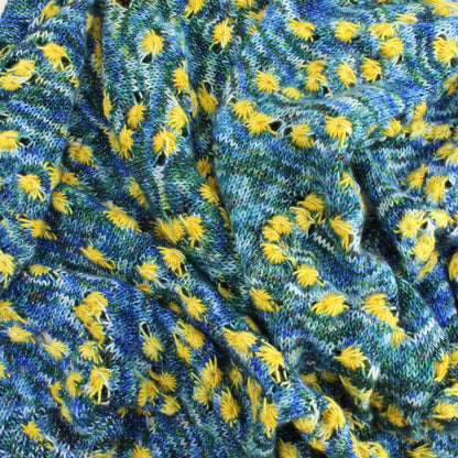 VAN GOGH'S STARRY NIGHT on Sparkly Merino Sock - Assigned Pooling Yarn - Purple Lamb