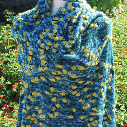 VAN GOGH'S STARRY NIGHT on Sparkly Merino Sock - Assigned Pooling Yarn - Purple Lamb