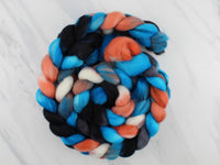 KINGFISHER Hand-Dyed Organic Polwarth Top for Spinning or Felting - Purple Lamb
