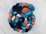 KINGFISHER Hand-Dyed Organic Polwarth Top for Spinning or Felting - Purple Lamb