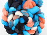 KINGFISHER Hand-Dyed Organic Polwarth Top for Spinning or Felting - Purple Lamb