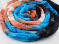KINGFISHER Hand-Dyed Organic Polwarth Top for Spinning or Felting - Purple Lamb