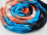 KINGFISHER Hand-Dyed Organic Polwarth Top for Spinning or Felting - Purple Lamb