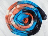 KINGFISHER Hand-Dyed Organic Polwarth Top for Spinning or Felting - Purple Lamb