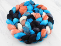 KINGFISHER Hand-Dyed Organic Polwarth Top for Spinning or Felting - Purple Lamb