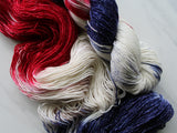LIBERTY Hand-Dyed Yarn on Sparkly Merino Sock - Purple Lamb