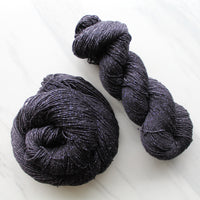 LITTLE BLACK DRESS Hand-Dyed Yarn on Sparkly Merino Sock-Weight Yarn - Purple Lamb