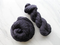 LITTLE BLACK DRESS Hand-Dyed Yarn on Sparkly Merino Sock-Weight Yarn - Purple Lamb
