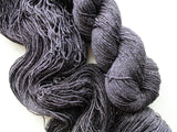 LITTLE BLACK DRESS Hand-Dyed Yarn on Sparkly Merino Sock-Weight Yarn - Purple Lamb