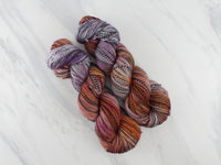 MONET'S HOUSES OF PARLIAMENT Hand-Dyed Yarn on Stained Glass Sock - Purple Lamb