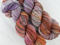 MONET'S HOUSES OF PARLIAMENT Hand-Dyed Yarn on Stained Glass Sock - Purple Lamb