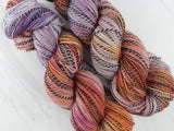 MONET'S HOUSES OF PARLIAMENT Hand-Dyed Yarn on Stained Glass Sock - Purple Lamb