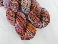 MONET'S HOUSES OF PARLIAMENT Hand-Dyed Yarn on Stained Glass Sock - Purple Lamb